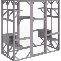 VEVOR Cat House Outdoor, 7-Tier Large Catio, Cat Enclosure with 5 Platforms, 2 Resting Boxes & Large Front Door, 71.2 x 34.6 x 66.5 inch