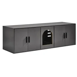 VEVOR Cat Litter Box Enclosure for 2 Cats, Litter Box Furniture Hidden with Double Rooms, Wooden Cat Box Cabinet Fit Most of Litter Box, 57.9