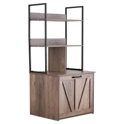 VEVOR Cat Litter Box Enclosure Furniture, 23.6 in Hidden Litter Box Cabinet with Storage Shelves, Modern Style, Waterproof Cat Washroom Side Table Cat House, Fit Most of Litterbox, for Living Room