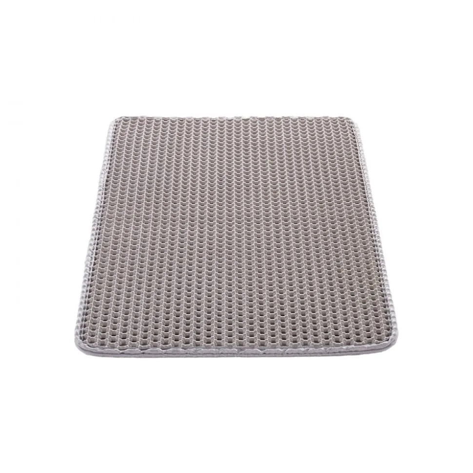 VEVOR Cat Litter Mat, 24 x 15 in, Double-Layer Litter Box Mat, Non-Slip & Urine-Proof Litter-Trapping Mats for Indoor Cats, Honeycomb Design, Soft on Paws, Washable Large Kitty Mats for Floor