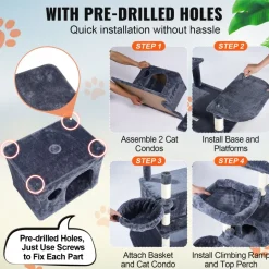VEVOR Cat Tree for Indoor Cats, 68.5