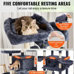 VEVOR Cat Tree for Indoor Cats, 68.5