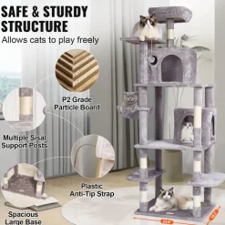 VEVOR Cat Tree for Indoor Cats, 68.5