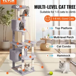 VEVOR Cat Tree for Indoor Cats, 72