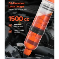 VEVOR 1500CC Fluid Extractor, Manual Automotive Fluid Pump Extractor, Oil Syringe with Long Hose and Extension Tubes Easy Oil Change, Suction Pump for Lawn Mowers Cars Ships Golf Carts Motorcycles