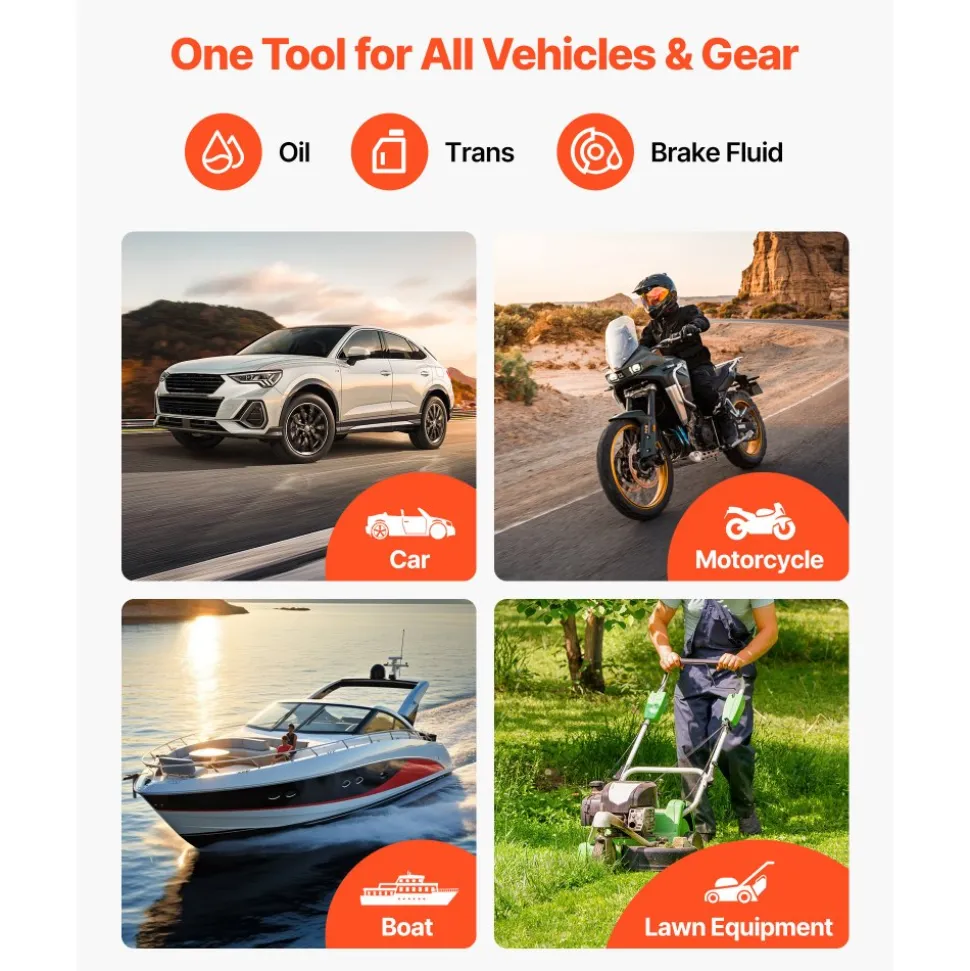 VEVOR 1500CC Fluid Extractor, Manual Automotive Fluid Pump Extractor, Oil Syringe with Long Hose and Extension Tubes Easy Oil Change, Suction Pump for Lawn Mowers Cars Ships Golf Carts Motorcycles