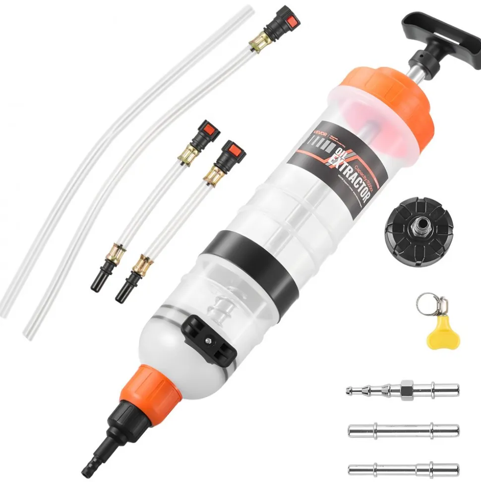 VEVOR 1500CC Fluid Extractor, Manual Automotive Fluid Pump Extractor, Oil Syringe with Long Hose and Extension Tubes Easy Oil Change, Suction Pump for Lawn Mowers Cars Ships Golf Carts Motorcycles