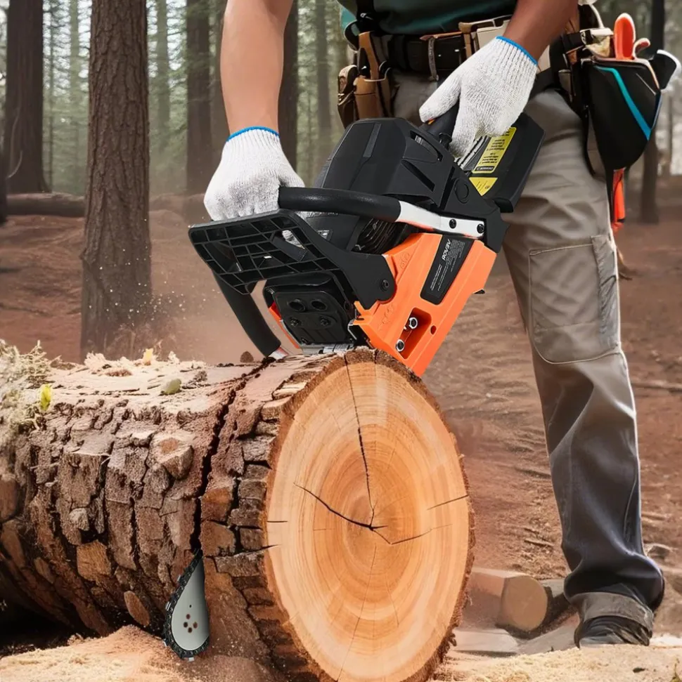 VEVOR 62 cc Gas Chainsaw, 20 inch Gas Powered Chainsaw, 3.8 HP Power Chain Saw with Non-Slip Handle, Gas-Powered Chainsaws with Dual Fuel Tanks, For Wood Cutting, Tree Trimming, and Land Clearing