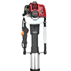 VEVOR 52cc Gas-Powered T Post Driver, 2-Stroke Engine Gasoline Fence Piling Pounder, 1300W Portable Piledriver with 3 Post Driving Head(49/69/100 mm) , For Farm, Ranch Fencing, Road Improvements