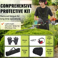 VEVOR 26CC 5-in-1 Multi-Functional Trimming Tools, Gas Hedge Trimmer, Weed Eater, String Trimmer, Edger, Pole Saw Chainsaw Pruner with Extension Pole