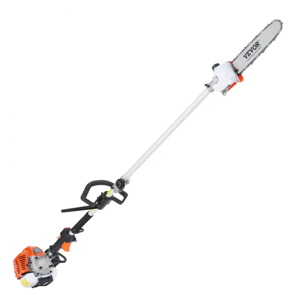 VEVOR 33CC 6-in-1 Multi-Functional Trimming Tools, Gas Hedge Trimmer, Weed Eater, String Trimmer, Brush Cutter, Edger, Pole Saw Chainsaw Pruner with Extension Pole