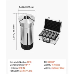 VEVOR 5C Collet Set 1/8