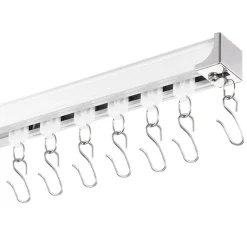 VEVOR Ceiling Curtain Track Set, 17.7 FT/5.4 Meter, Sliding Ceiling Track System for Curtains, Room Divider Curtain Track Ceiling/Wall Mounted for Living Room Bedroom with Hooks and Hardware, White