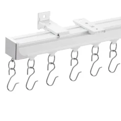 VEVOR Ceiling Curtain Track Set, 8.9 FT/2.7 Meter, Sliding Ceiling Track System for Curtains, Room Divider Curtain Track Ceiling/Wall Mounted for Living Room Bedroom with Hooks and Hardware, White