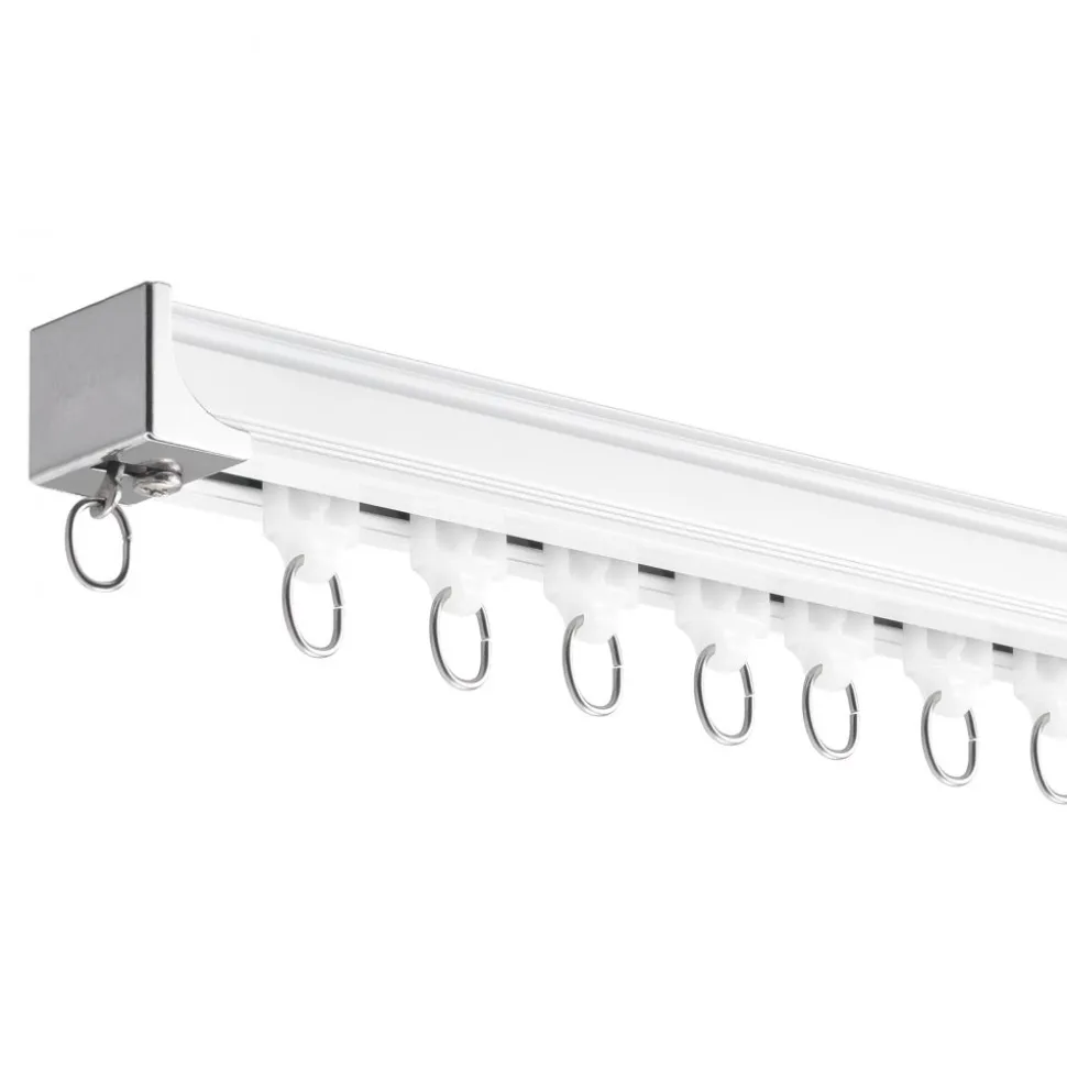 VEVOR Ceiling Curtain Track Set, 8.9 FT/2.7 Meter, Sliding Ceiling Track System for Curtains, Room Divider Curtain Track Ceiling/Wall Mounted for Living Room Bedroom with Hooks and Hardware, White