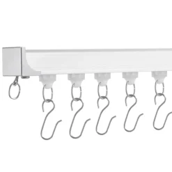 VEVOR Ceiling Curtain Track Set, 8.9 FT/2.7 Meter, Sliding Ceiling Track System for Curtains, Room Divider Curtain Track Ceiling/Wall Mounted for Living Room Bedroom with Hooks and Hardware, White