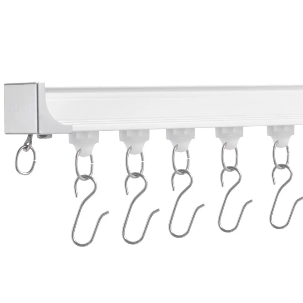 VEVOR Ceiling Curtain Track Set, 8.9 FT/2.7 Meter, Sliding Ceiling Track System for Curtains, Room Divider Curtain Track Ceiling/Wall Mounted for Living Room Bedroom with Hooks and Hardware, White