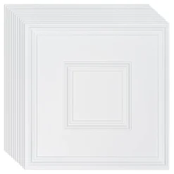 VEVOR Ceiling Tiles, 12-Pack 24 x 24 in, Drop Ceiling Tiles Premium PVC Sheet, Easy Installation/ Cutting Plastic Glue-up Ceiling Tile, Ceiling Covering for Home/Office Decoration, White Geometric