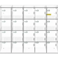 VEVOR Cell Phone Storage Locker, 20 Slots Acrylic Material with Door Locks and Keys, Wall-Mounted Cabinet Pocket Office Classroom Gym Box, Clear