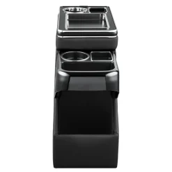 VEVOR Center Console Between Seat Floor Mount Console Storage Box, Central-Console Tools Organizer with Sliding Lid, Cups Holders & Multiple Storage Compartments for Trucks, Minivans, SUVs