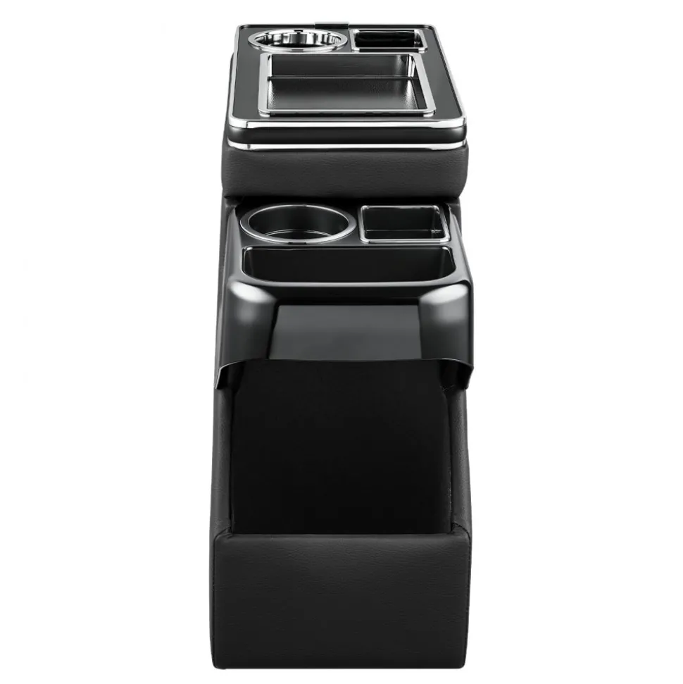 VEVOR Center Console Between Seat Floor Mount Console Storage Box, Central-Console Tools Organizer with Sliding Lid, Cups Holders & Multiple Storage Compartments for Trucks, Minivans, SUVs