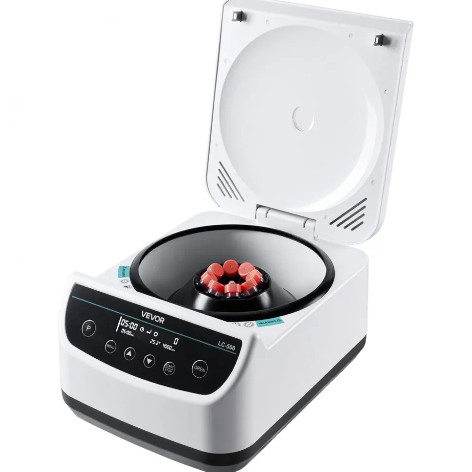 VEVOR Centrifuge Machine, 100-1900xg RCF Electric Laboratory Centrifuge Machine with 1 Rotor for 2/5/10/15ml Tube Capacity, Low Speed 500-4000rpm with Timer, Widely Used in Various Experiments