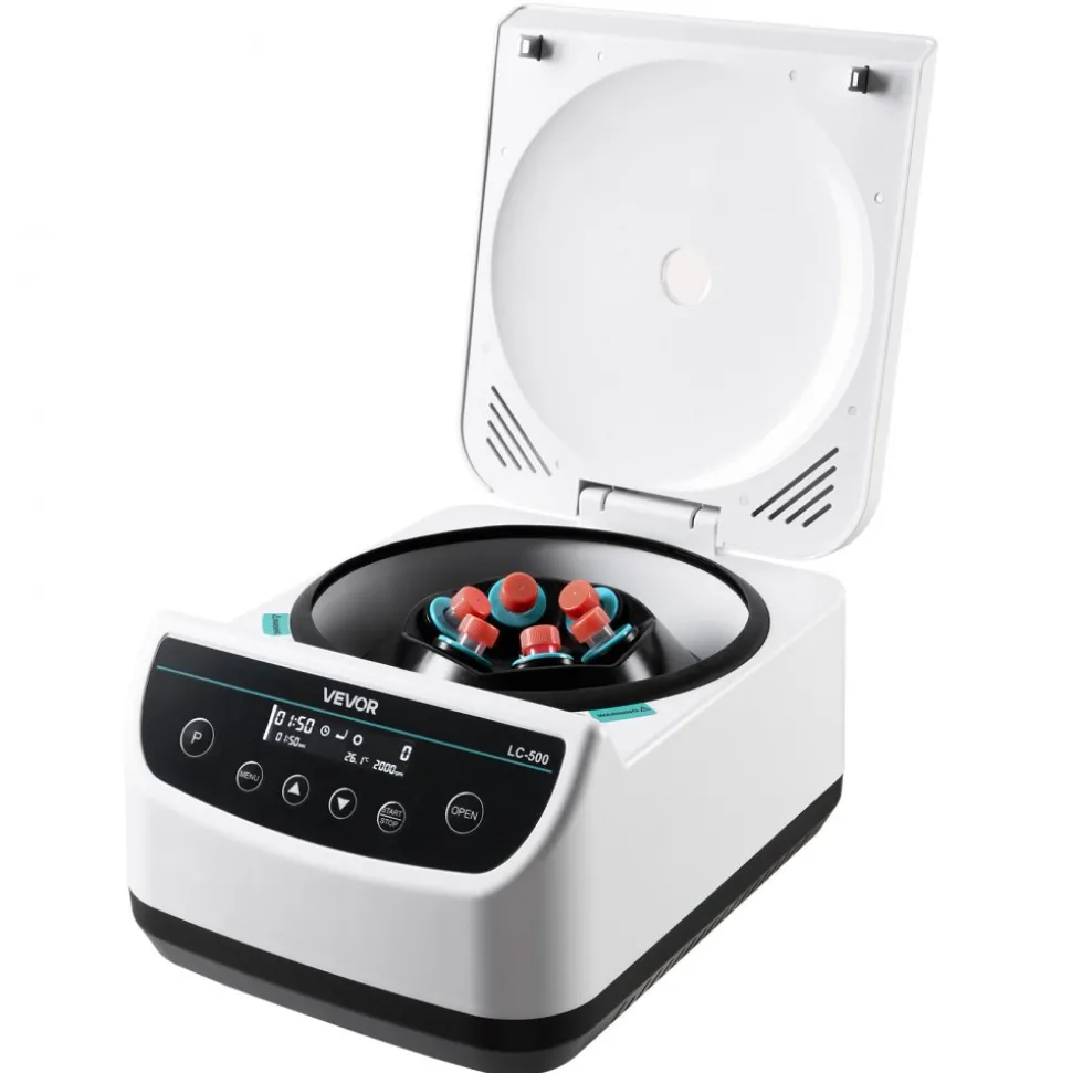 VEVOR Centrifuge Machine, 100-2100xg RCF Electric Laboratory Centrifuge Machine with 1 Rotor for 2/5/10/15/50ml Tube Capacity, Low Speed 500-4000rpm with Timer, Widely Used in Various Experiments