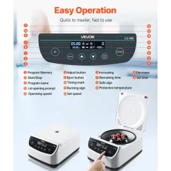 VEVOR Centrifuge Machine, 100-2100xg RCF Electric Laboratory Centrifuge Machine with 1 Rotor for 2/5/10/15/50ml Tube Capacity, Low Speed 500-4000rpm with Timer, Widely Used in Various Experiments