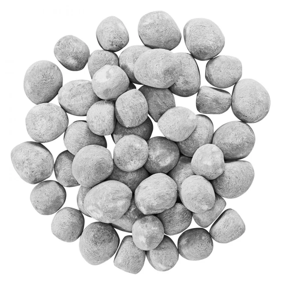 VEVOR Ceramic Fire Pebble Stones, 1-2 inch 48 Pcs Lava Rocks, Reusable Fire Pit Stones Indoor and Outdoor Use, Decorative Firepit Rocks for Propane/Gas Fireplace, Stove, Courtyard, Camping