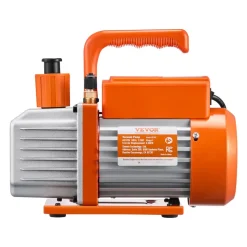VEVOR 4.5 CFM AC Vacuum Pump and Gauge Set, Single Stage Rotary Vane HVAC Air Vacuum Pump, A/C Refrigerant Manifold Gauge Kit, with Leak Detector Hoses, for R134a, R12, R22, R502a, R410A, R404, R407C