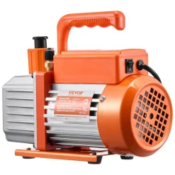 VEVOR 4.5 CFM AC Vacuum Pump and Gauge Set, Single Stage Rotary Vane HVAC Air Vacuum Pump, A/C Refrigerant Manifold Gauge Kit, with Leak Detector Hoses, for R134a, R12, R22, R502a, R410A, R404, R407C