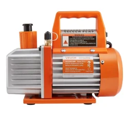 VEVOR 4 CFM AC Vacuum Pump and Gauge Set, 1/3 HP, Single Stage Rotary Vane HVAC Air Vacuum Pump, A/C Refrigerant Manifold Gauge Kit, with Leak Detector, Carry Bag, for R134a R22 R410a Refrigerants