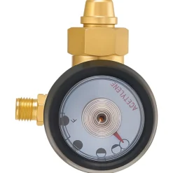 VEVOR CGA200 Acetylene Regulator for Small MC Tanks, AR-MC Air Acetylene Regulator Gauge with 3/8"-24 LH Outlet Connection, Heavy-Duty Brass Body for Welding Brazing Applications
