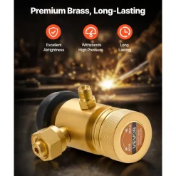VEVOR CGA200 Acetylene Regulator for Small MC Tanks, AR-MC Air Acetylene Regulator Gauge with 3/8