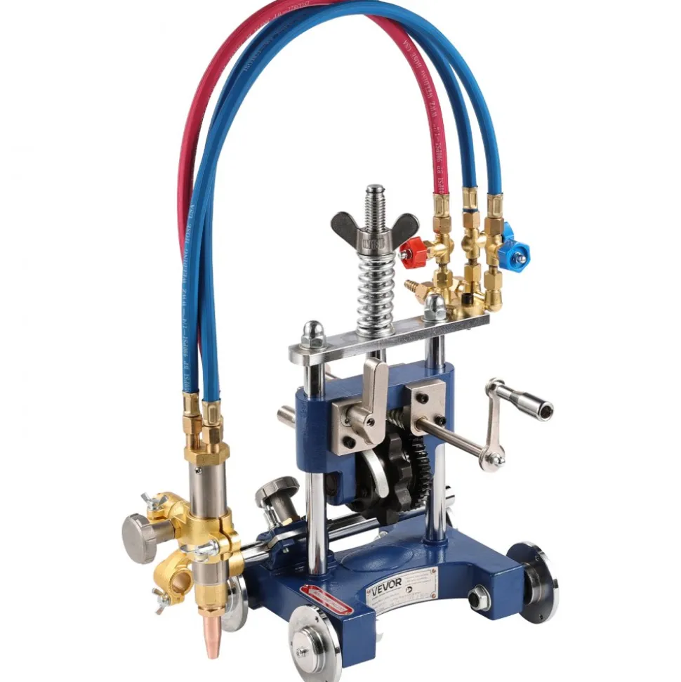 VEVOR CG2-11Y Manual Pipe Cutting Machine, 0.2"-2" Thick Pipe Beveling Machine with 82-in Chain, 0°-45° Adjusted Angle Gas Cutting Machine with 3 Tips, Portable Torch Beveling Gas Cutter