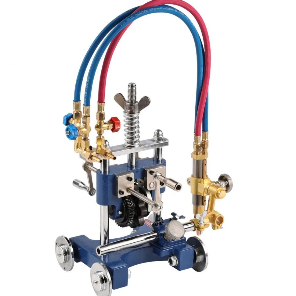 VEVOR CG2-11Y Manual Pipe Cutting Machine, 0.2"-2" Thick Pipe Beveling Machine with 82-in Chain, 0°-45° Adjusted Angle Gas Cutting Machine with 3 Tips, Portable Torch Beveling Gas Cutter