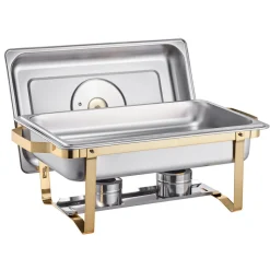 VEVOR Chafing Dish Buffet Set, 5 Qt 4 Pack, Stainless Steel Chafer with 4 Full Size Pan, Round Catering Warmer Server with Glass Lid Water Pan Folding Stand Fuel Holder, for Wedding Party Banquet