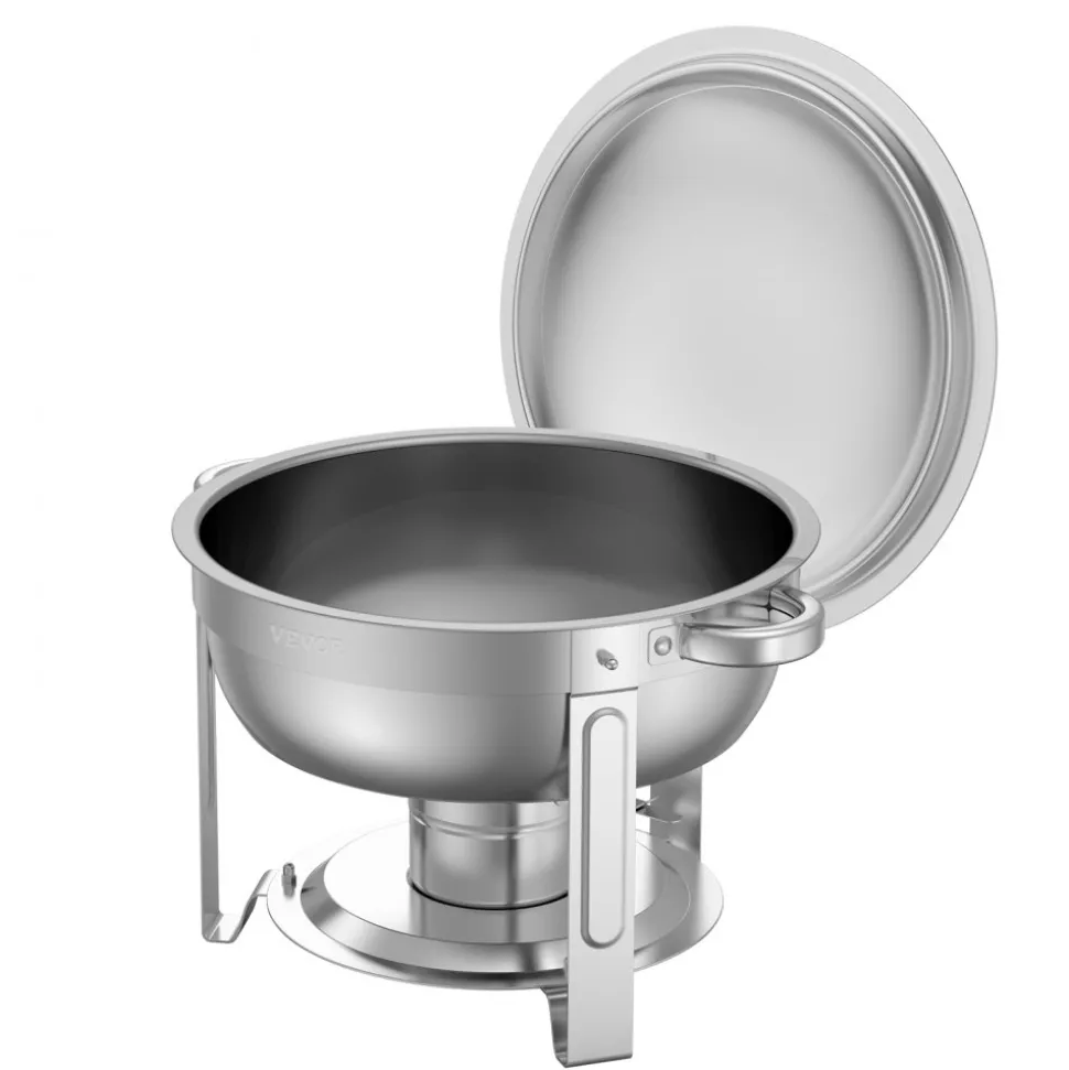 VEVOR Chafing Dish Buffet Set, 8 Qt 4 Pack, Stainless Steel Chafer with 2 Full Size and 4 Half Size Pans, Rectangle Catering Warmer Server with Lid Water Pan Stand, for Weddings Parties Banquets, Gold