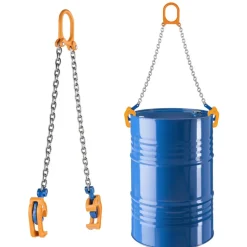 VEVOR Chain Drum Lifter, G80 Drum Lifting Chain Sling with Thickened Security Hook, 2000LBS Capacity, 1.6ft Long Sturdy Drums Handling Equipment, Carbon Steel Barrel Lifter for Plastic & Metal Drums