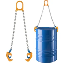 VEVOR Chain Drum Lifter, G80 Drum Lifting Chain Sling with Thickened Security Hook, 2000LBS Capacity, 1.6ft Long Sturdy Drums Handling Equipment, Carbon Steel Barrel Lifter for Plastic & Metal Drums
