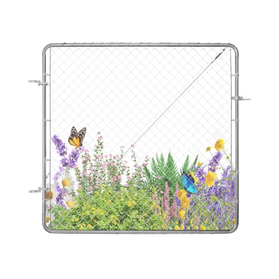 VEVOR Chain Link Fence Gate, 72 x 46 in, Adjustable Chain Link Fence Panel, Fit 2.2-6 ft (W) x 6 ft (H) Garden Fence Gate Opening, Fencing Gate with Plastic Coating, for Farm Black, Posts Not Included