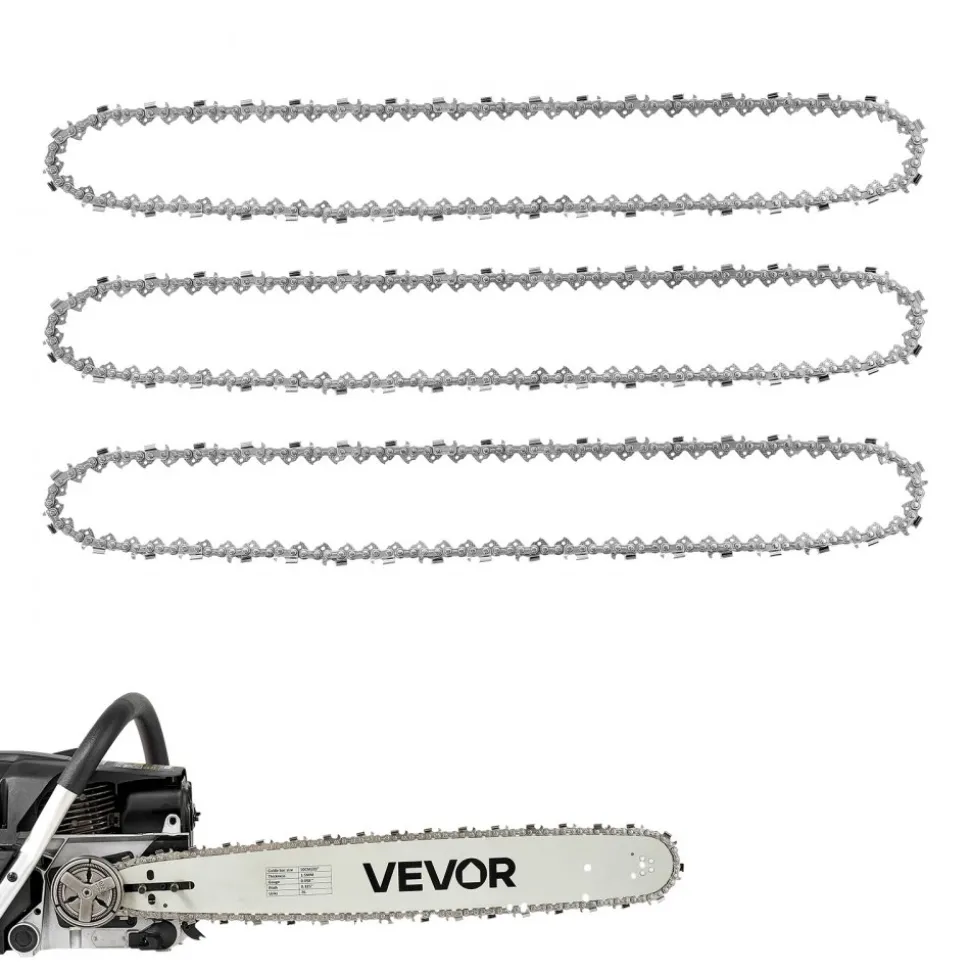 VEVOR Chainsaw Chain 3 Pack 20 Inch 0.325" Pitch 0.058" Gauge 76 Drive Link, Fits VEVOR CN-58G / CN-62G Gas Chainsaw, Forged Alloy Steel, Replacement Saw Chains with Sharp Cutter Teeth & Tie Straps