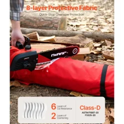 VEVOR Chainsaw Chaps Wrap, Class D, 8 Layers Wrap Style Chainsaw Pants with Adjustable Belt & Gear Pocket, Chain Saw Chaps for Men/Women, Chainsaw Safety Equipment for Loggers Forest Workers, Large