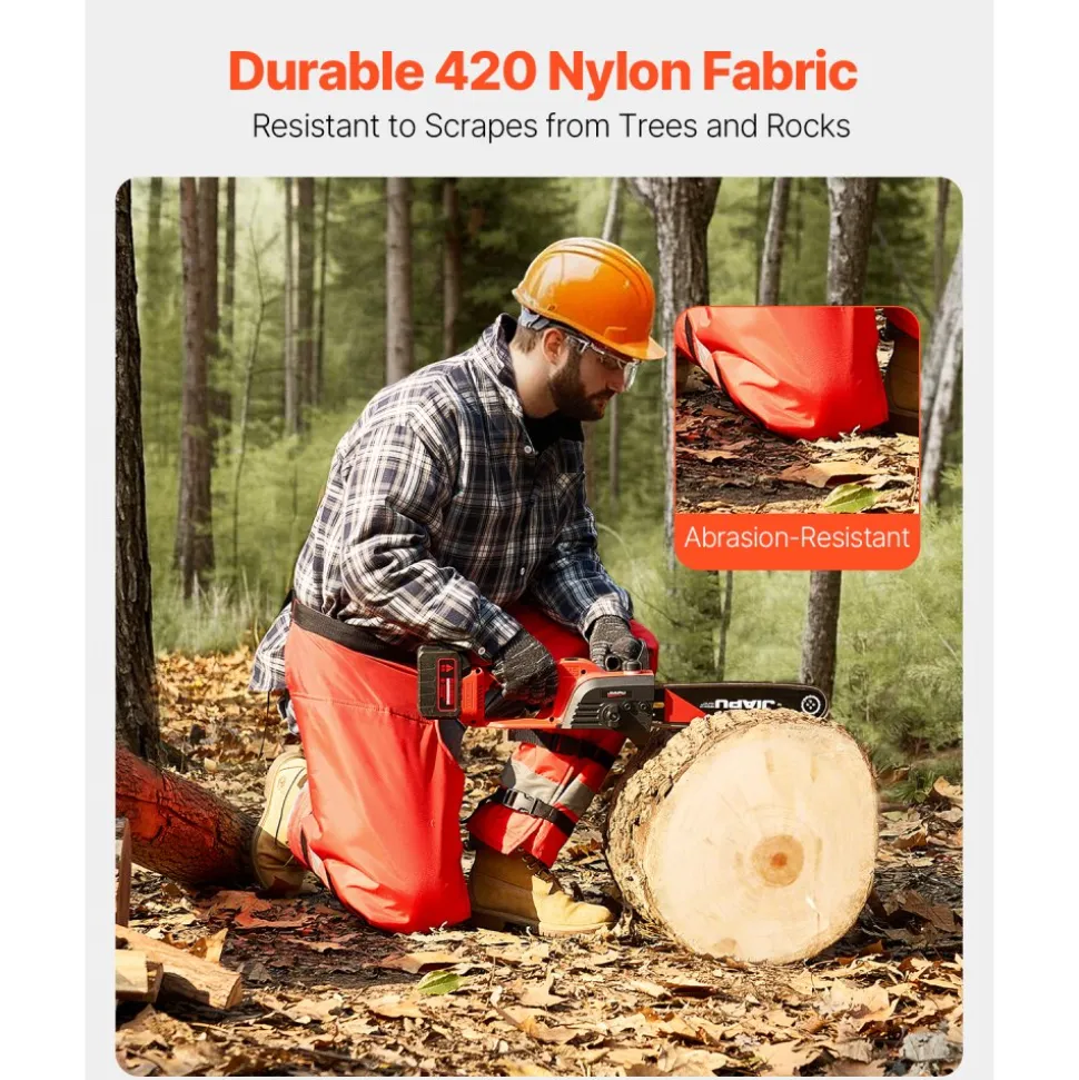 VEVOR Chainsaw Chaps Wrap, Class D, 8 Layers Wrap Style Chainsaw Pants with Adjustable Belt & Gear Pocket, Chain Saw Chaps for Men/Women, Chainsaw Safety Equipment for Loggers Forest Workers, Large