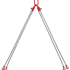 VEVOR Chain Sling, 1/4 inch x 5 ft Lifting Chains with Hooks, G80 Engine Chain Hoist Lifts, 6600 lbs/3 Ton Lifting Sling Chains for Engine Hoist, Engine Lift Chain with 4 Leg Grab Hooks and Adjusters