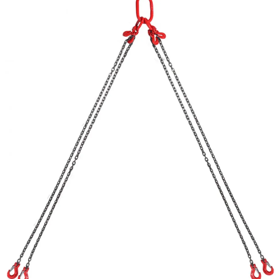 VEVOR Chain Sling, 1/4 inch x 5 ft Lifting Chains with Hooks, G80 Engine Chain Hoist Lifts, 6600 lbs/3 Ton Lifting Sling Chains for Engine Hoist, Engine Lift Chain with 4 Leg Grab Hooks and Adjusters