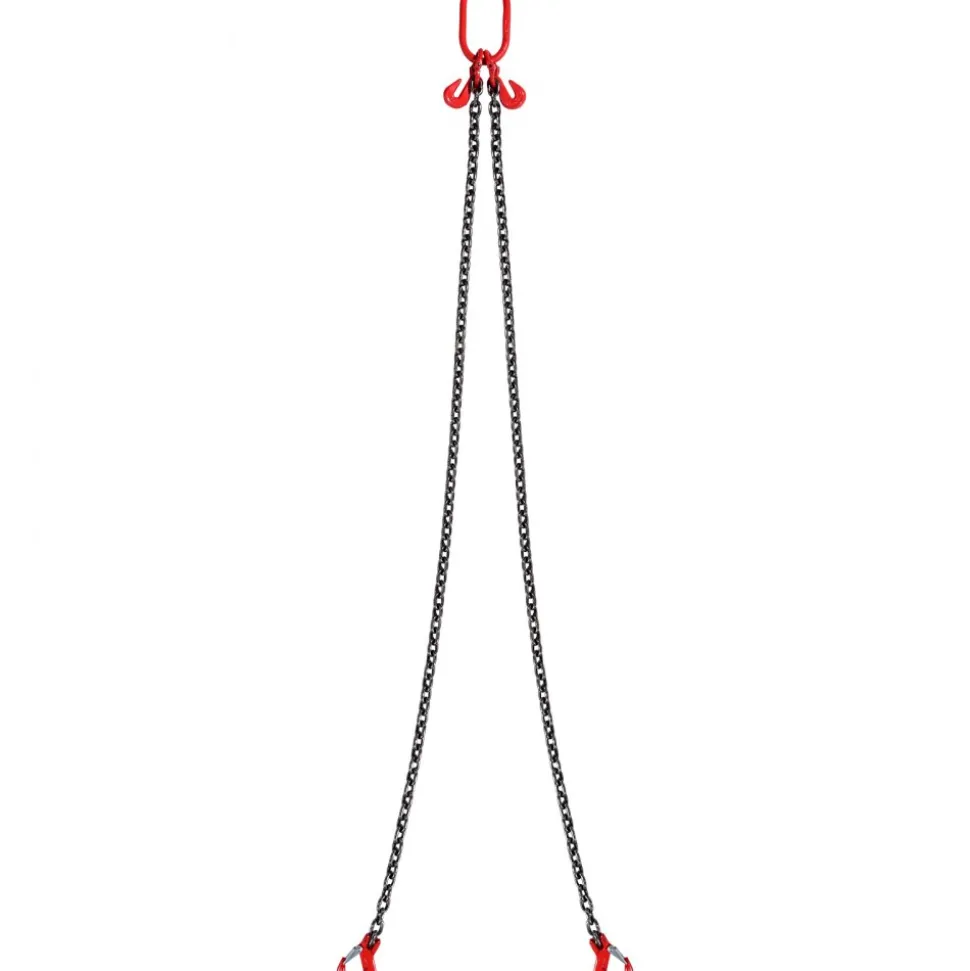 VEVOR Chain Sling, 5/16 inch x 6 ft Lifting Chains with Hooks, G80 Engine Chain Hoist Lifts, 6600 lbs/3 Ton Lifting Sling Chains for Engine Hoist, Engine Lift Chain with 2 Leg Grab Hooks and Adjusters