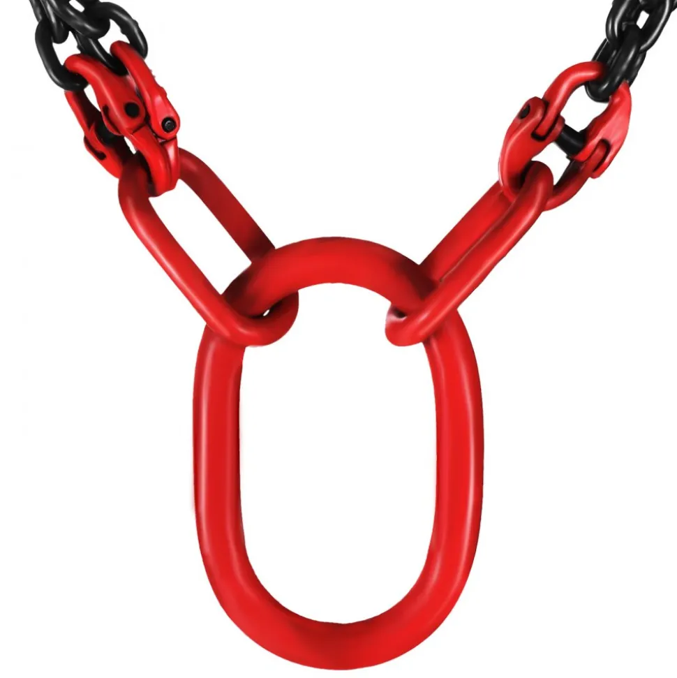 VEVOR Chain Sling, 5/16 inch x 5 ft Lifting Chains with Hooks, G80 Engine Chain Hoist Lifts, 11000 lbs/5 Ton Capacity Lifting Sling Chains for Engine Hoist, Engine Lift Chain with 4 Leg Grab Hooks
