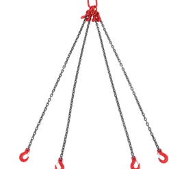 VEVOR Chain Sling, 5/16 inch x 5 ft Lifting Chains with Hooks, G80 Engine Chain Hoist Lifts, 11000 lbs/5 Ton Lifting Sling Chains for Engine Hoist, Engine Lift Chain with 4 Leg Grab Hooks & Adjusters