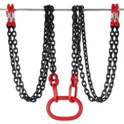 VEVOR Chain Sling, 5/16 inch x 10 ft Lifting Chains with Hooks, G80 Engine Chain Hoist Lifts, 11000 lbs/5 Ton Capacity Lifting Sling Chains for Engine Hoist, Engine Lift Chain with 4 Leg Grab Hooks
